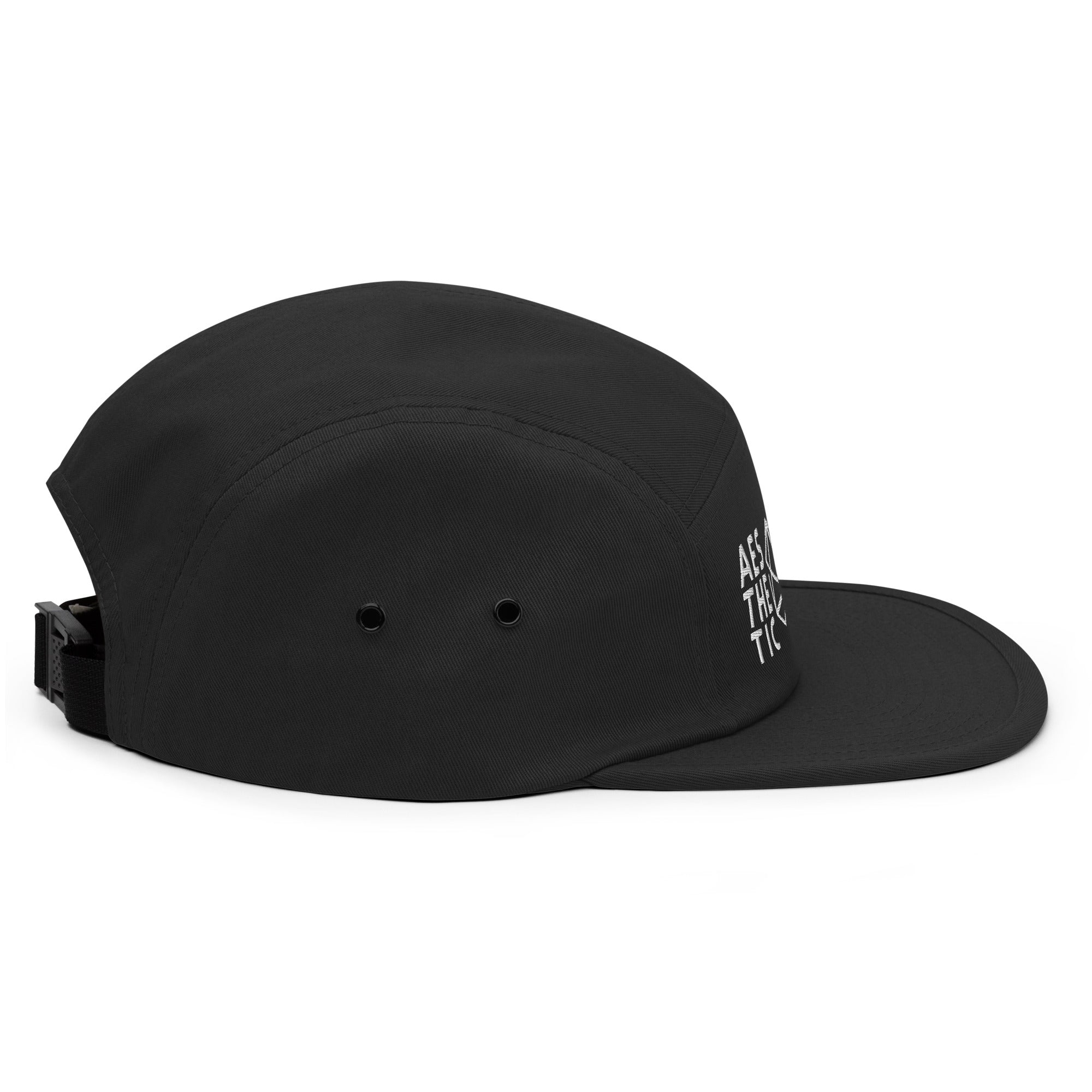 Unisex BLACK Aesthetic Structure Streetwear BRIGHT Five Panel Cap