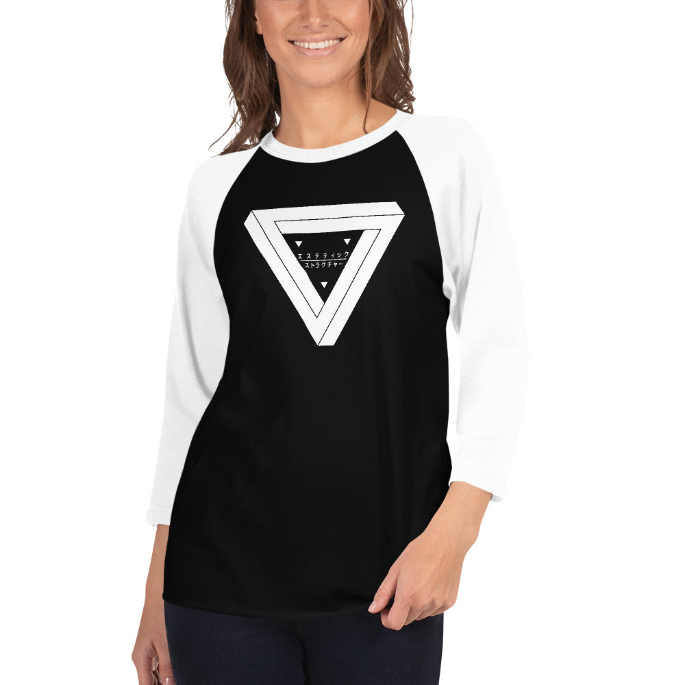 Aesthetic Structure PORTAL Black/White 3/4 Sleeve Raglan Shirt
