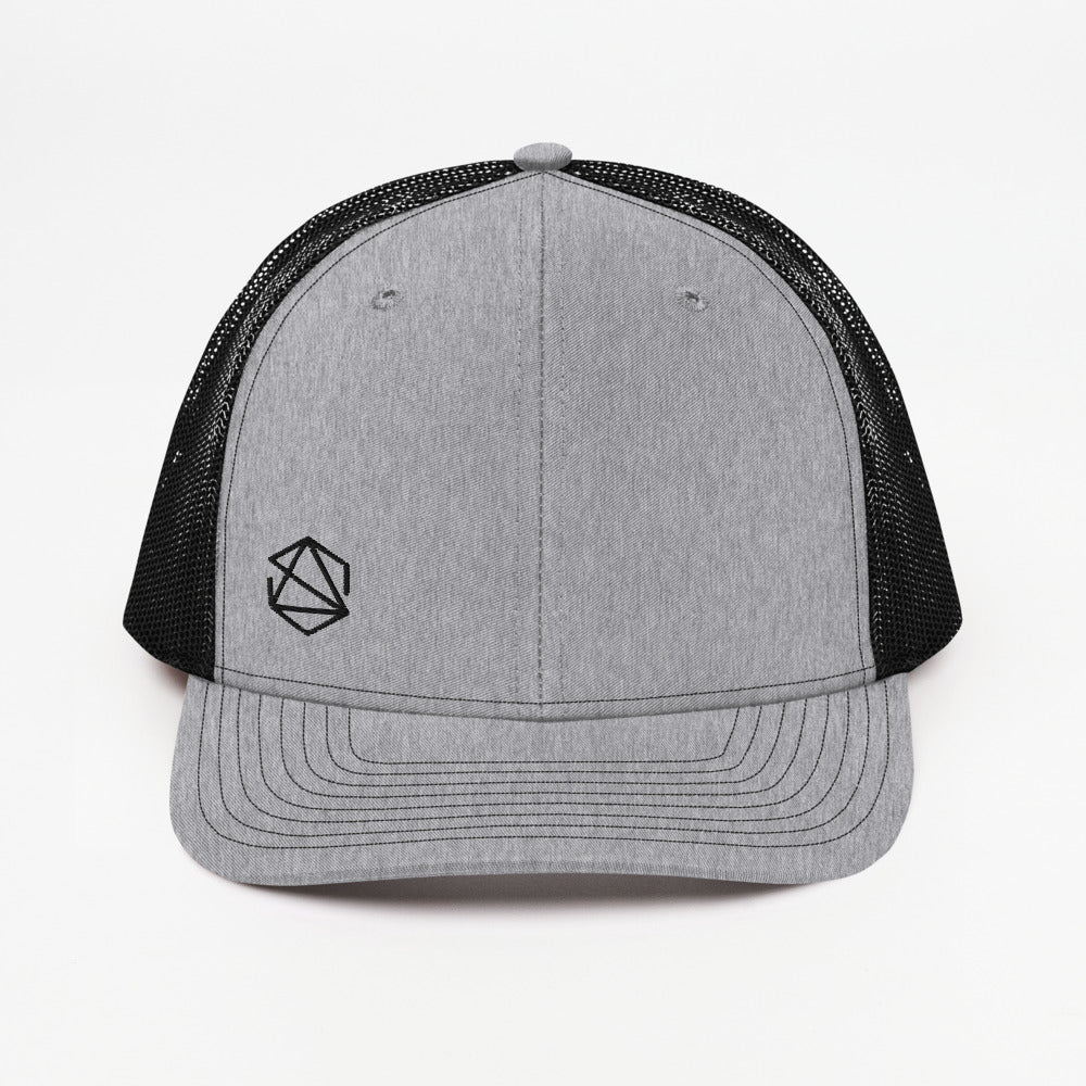 Unisex Breathable Mesh GREY // BLACK Aesthetic Structure TRAIL [ Trucker Cap ]