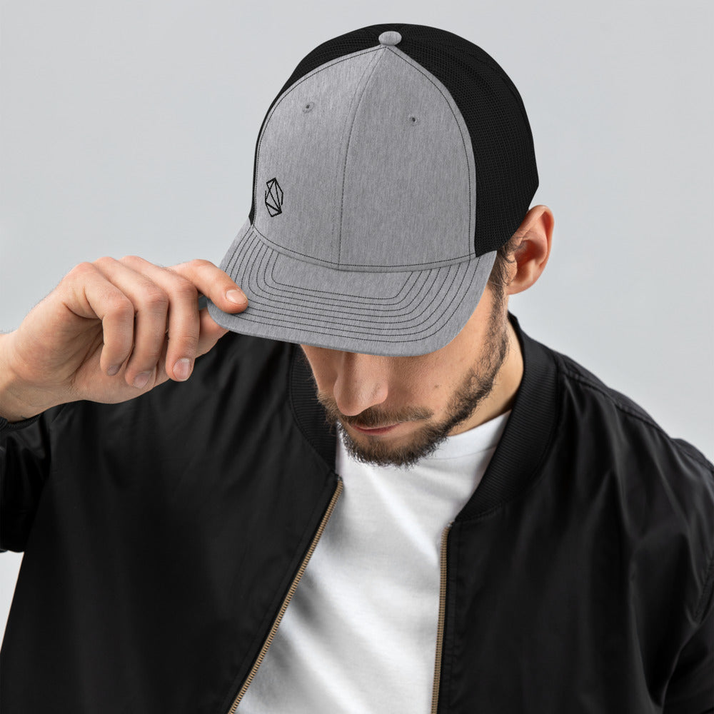 Unisex Breathable Mesh GREY // BLACK Aesthetic Structure TRAIL [ Trucker Cap ]