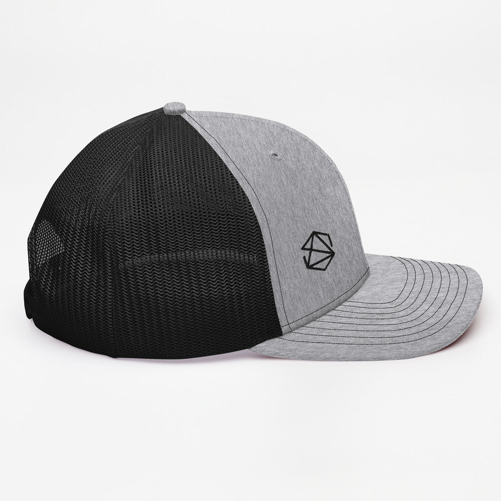 Unisex Breathable Mesh GREY // BLACK Aesthetic Structure TRAIL [ Trucker Cap ]