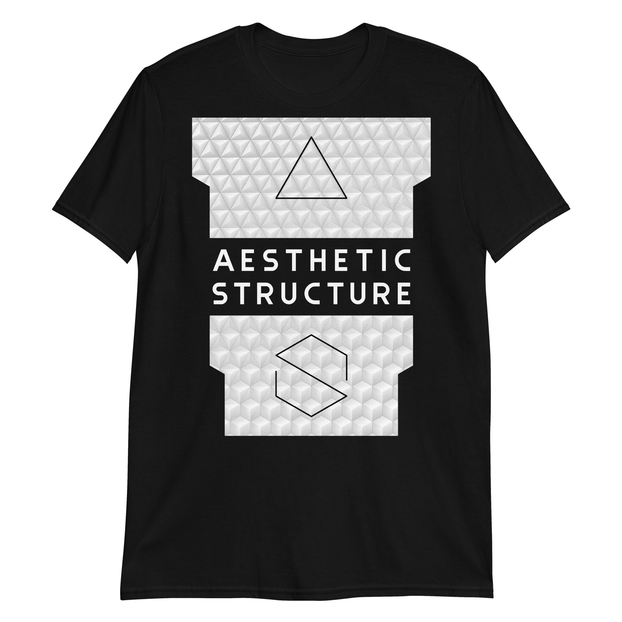 Flattering BLACK Aesthetic Structure SHARP Short-Sleeve Unisex T-Shirt